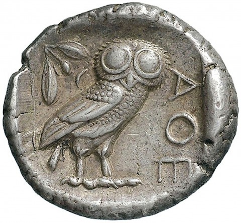 Tetradracma con civetta - moneta antica greca