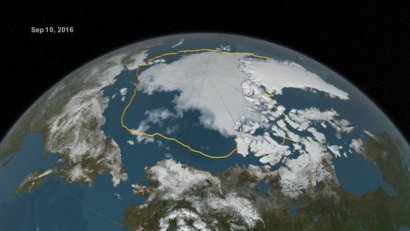 L'estensione del ghiaccio attuale (Immagine: NASA)