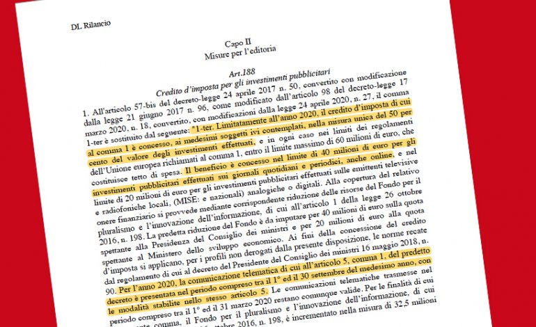 Bonus Pubblicità 2020: il credito d’imposta sale al 50%! Intanto Edinat vara lo Sconto rilancio… 