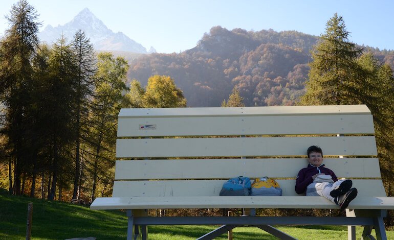 Una panchina sul Monviso